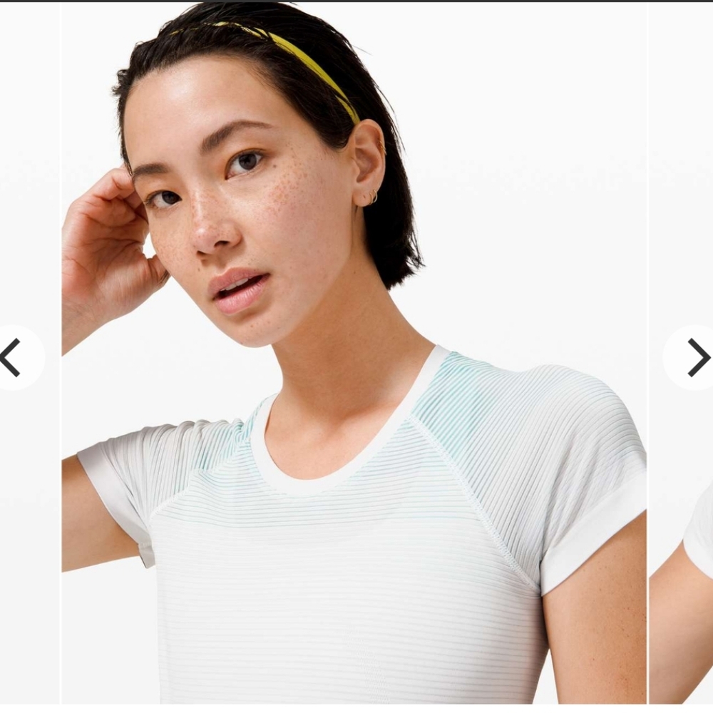 Lululemon Swiftly Sun Long Sleeve in White/blue sz 4